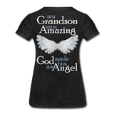 Grandson Guardian Angel Women’s Premium T-Shirt (CK1489) - charcoal gray