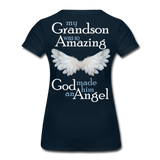 Grandson Guardian Angel Women’s Premium T-Shirt (CK1489) - deep navy