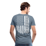 Husband American Flag Men's Premium T-Shirt (CK1905) - steel blue