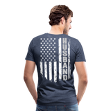 Husband American Flag Men's Premium T-Shirt (CK1905) - heather blue