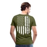 Husband American Flag Men's Premium T-Shirt (CK1905) - olive green