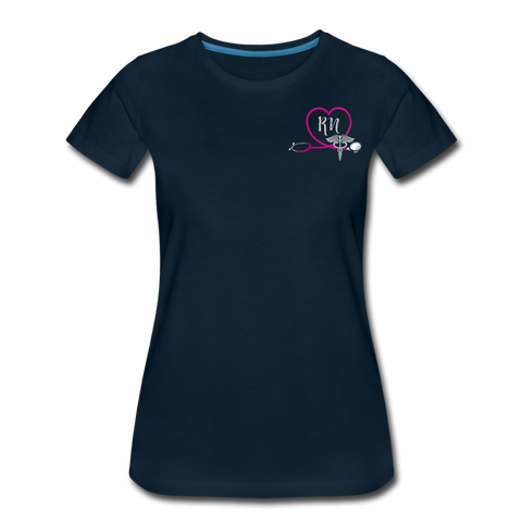 RN Nurse Flag Women’s Premium T-Shirt (No Name On Front) - deep navy