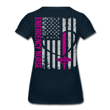 RN Nurse Flag Women’s Premium T-Shirt (No Name On Front) - deep navy