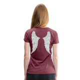 Angle Wings Women’s Premium T-Shirt - heather burgundy