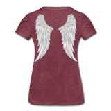 Angle Wings Women’s Premium T-Shirt - heather burgundy