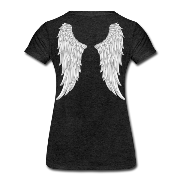 Angle Wings Women’s Premium T-Shirt - charcoal gray