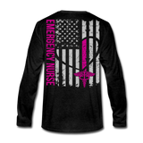 Emily Emergency Nurse Flag Men's Premium Long Sleeve T-Shirt - charcoal gray