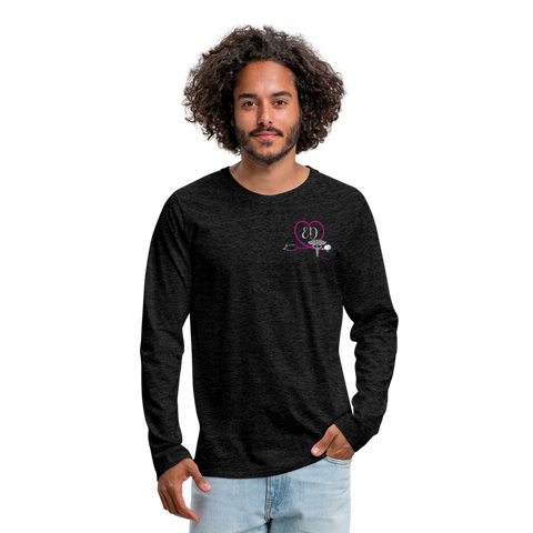 ED Emergency Nurse Flag Men's Premium Long Sleeve T-Shirt - charcoal gray