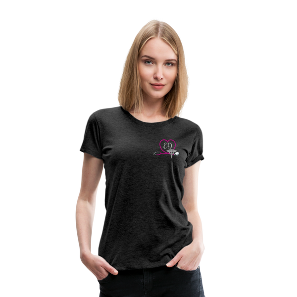 ED Emergency Nurse Flag Women’s Premium T-Shirt - charcoal gray