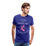 Dad Guardian Angel Cancer Ribbon Pink Front Print Men's Premium T-Shirt - royal blue