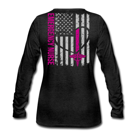 ED Emergency Room Women's Premium Long Sleeve T-Shirt - charcoal gray