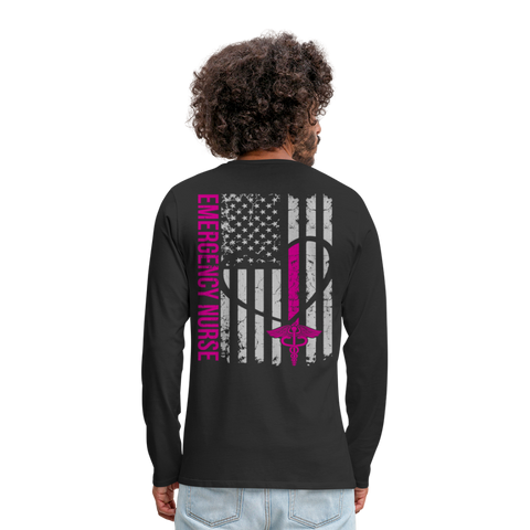 (CK1835 No Front) Men's Premium Long Sleeve T-Shirt - black