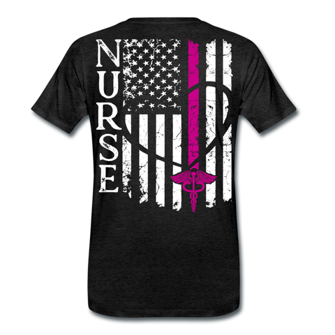 Nurse Flag Men's Premium T-Shirt (CK3903) - charcoal gray