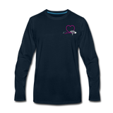 Emergency Nurse Heart Stethoscope Front Men's Premium Long Sleeve T-Shirt - deep navy