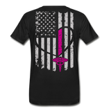 Nurse Flag - Heart Flag Front Men's Premium T-Shirt (CK1818) Updated - black
