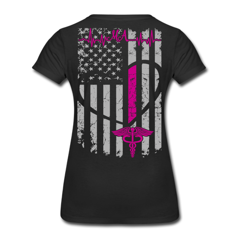 Medical ASSISTANT Flag Women’s Premium T-Shirt - No Front Print - black