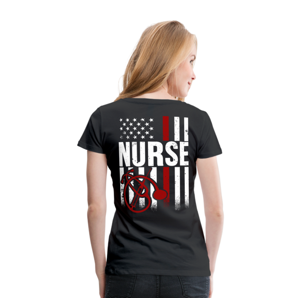 Nurse Flag Women’s Premium T-Shirt (CK4201) - black