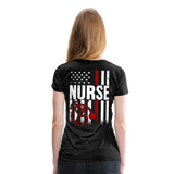 Nurse Flag Women’s Premium T-Shirt (CK4201) - charcoal gray