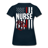 Nurse Flag Women’s Premium T-Shirt (CK4201) - deep navy