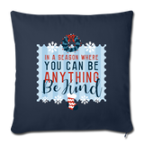 Holiday Be Kind Throw Pillow Cover 18” x 18” - navy