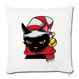 Angry Christmas Cat Throw Pillow Cover 18” x 18” (CK4302) Single Print - natural white