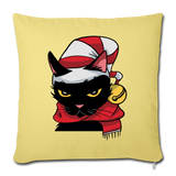 Angry Christmas Cat Throw Pillow Cover 18” x 18” (CK4302) Single Print - washed yellow