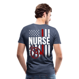 Nurse Flag Men's Premium T-Shirt (CK4201) - heather blue
