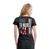 ER Nurse Flag Women’s Premium T-Shirt (CK4202) - black