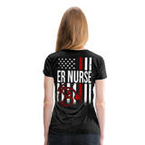 ER Nurse Flag Women’s Premium T-Shirt (CK4202) - charcoal gray