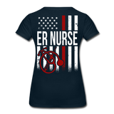 ER Nurse Flag Women’s Premium T-Shirt (CK4202) - deep navy