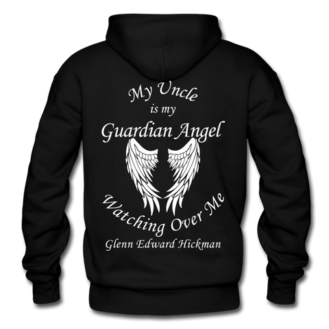 Glenn Edward Hickman Gildan Heavy Blend Adult Hoodie with dates on sleeves - black