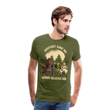 Bigfoot Saw Me Nobody Believe Him Men's Premium T-Shirt - olive green