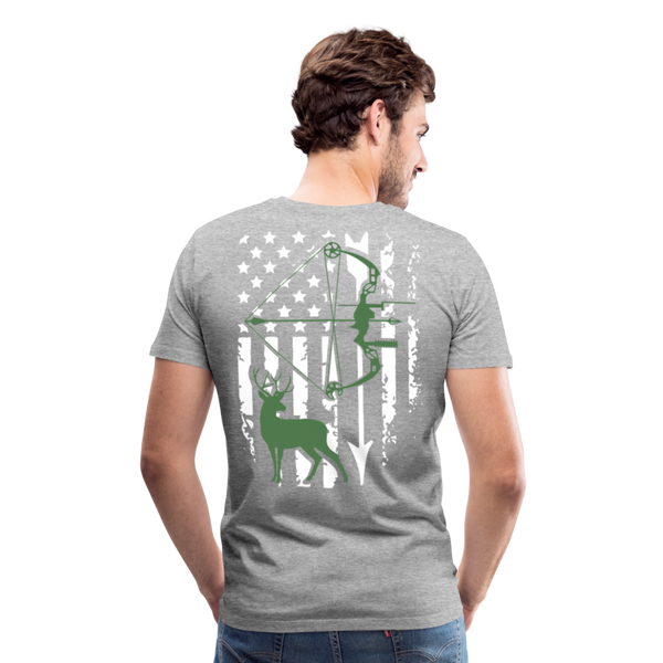 Bow Hunting Flag Men's Premium T-Shirt (KS1021) - heather gray