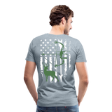 Bow Hunting Flag Men's Premium T-Shirt (KS1021) - heather ice blue