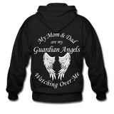 Mom and Dad Guardian Angel Gildan Heavy Blend Adult Zip Hoodie - black