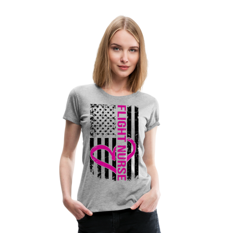 Flight Nurse Flag Women’s Premium T-Shirt (CK1584) - heather gray
