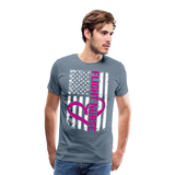Flight Nurse Flag Men's Premium T-Shirt (CK1584) - steel blue