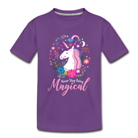 Never Stop Being Magical Kids' Premium T-Shirt (CK1520) - purple