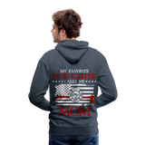 Firefighter Mom Men’s Premium Hoodie (SF) - heather denim