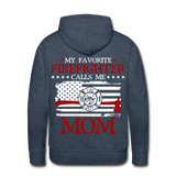 Firefighter Mom Men’s Premium Hoodie (SF) - heather denim