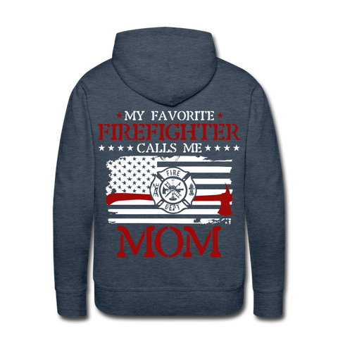 Firefighter Mom Men’s Premium Hoodie (SF) - heather denim