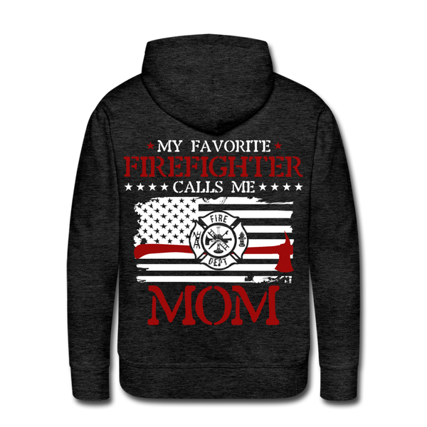 Firefighter Mom Men’s Premium Hoodie (SF) - charcoal grey