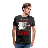 My Favorite Firefighter Calls Me Dad Men's Premium T-Shirt (CK3703) - black