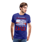 My Favorite Firefighter Calls Me Dad Men's Premium T-Shirt (CK3703) - royal blue