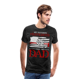 My Favorite Firefighter Calls Me Dad Men's Premium T-Shirt (CK3703) - charcoal grey