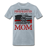 My Favorite Firefighter Calls Me Mom Men's Premium T-Shirt (CK3702) - heather ice blue