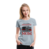 My Favorite Firefighter Calls Me Mom Women’s Premium T-Shirt (CK3702) - heather ice blue