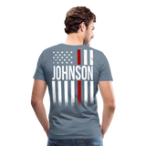 Johnson Firefighter Men's Premium T-Shirt - steel blue