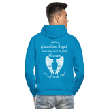 I Have a Guardian Angel I call him Dad Gildan Heavy Blend Adult Hoodie (CK4317) - turquoise