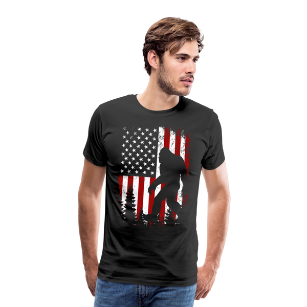 Bigfoot American Flag Men's Premium T-Shirt (CK4319) - black
